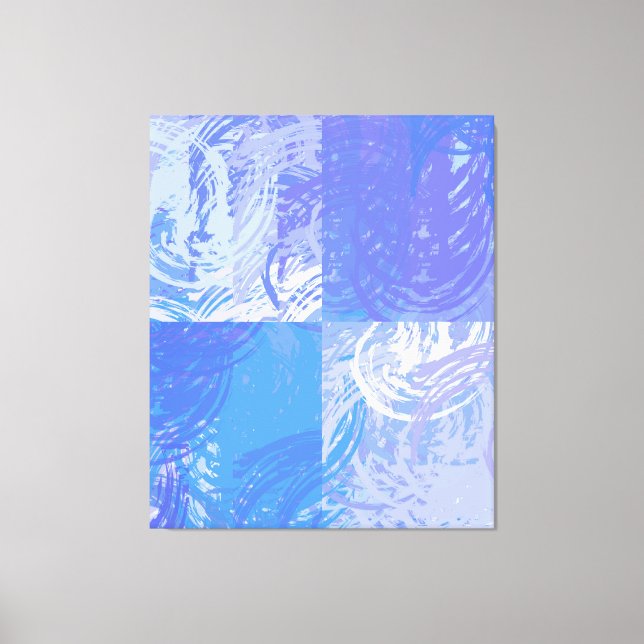 Abstract Tossed Turquoise and Purple Canvas Print (Front)
