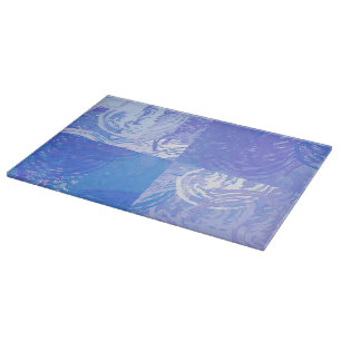 Abstract Tossed Turquoise and Purple Cutting Board