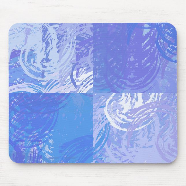 Abstract Tossed Turquoise and Purple Mouse Pad (Front)