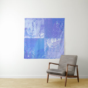 Abstract Tossed Turquoise and Purple Tapestry