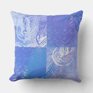 Abstract Tossed Turquoise and Purple Throw Pillow
