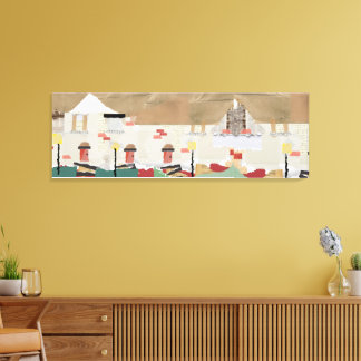 abstract townhouse design in torn paper image canvas print