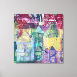 Abstract Townscape at Night Canvas Print