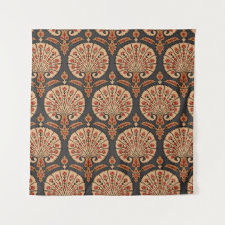 Abstract traditional blue pattern tapestry