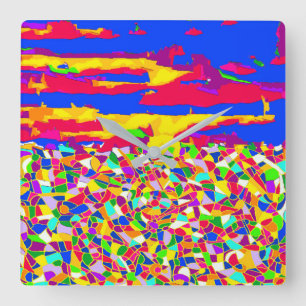 Abstract Transcendence Square Wall Clock
