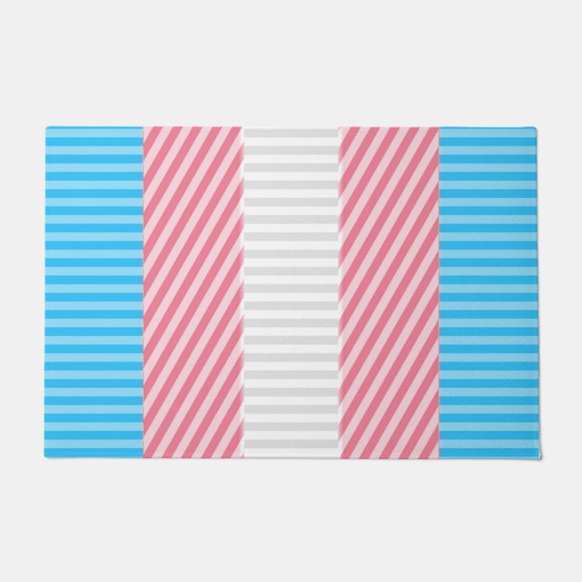 Abstract Transgender Pride Flag  Doormat (Front)