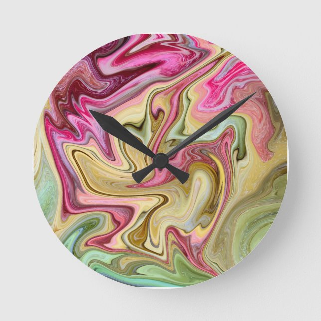 Abstract Tray of Sweets Round Clock (Front)