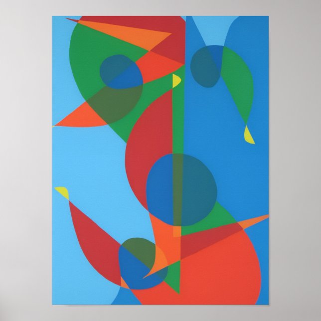 Abstract Treble Clef Blue Harmony Print (Front)