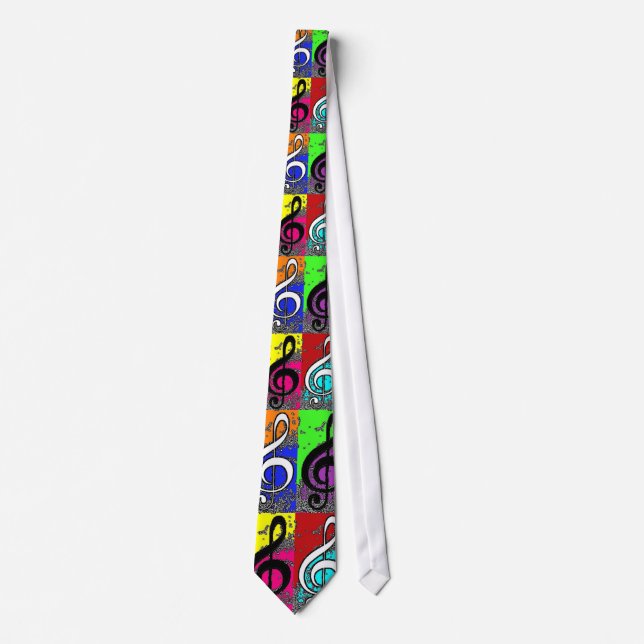 Abstract Treble Clef Tie (Front)