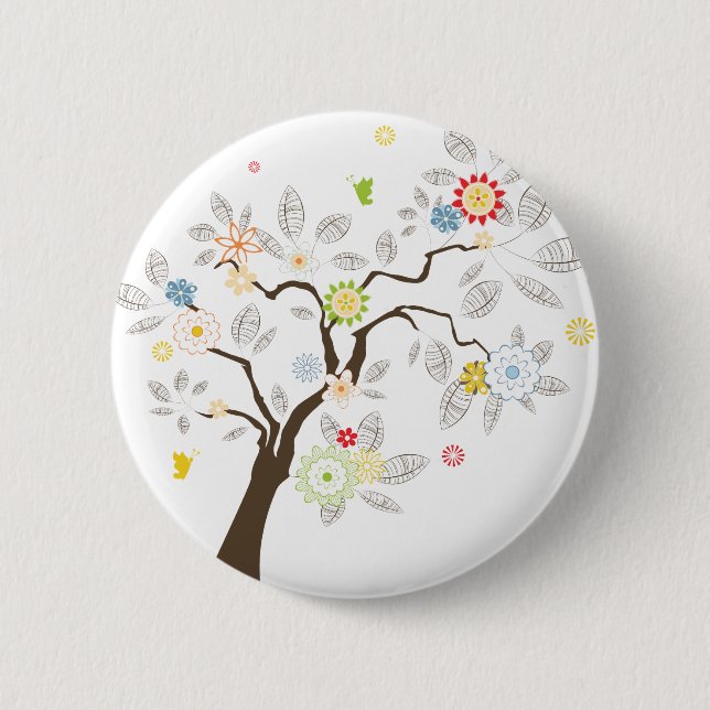 Abstract Tree 2 Inch Round Button (Front)
