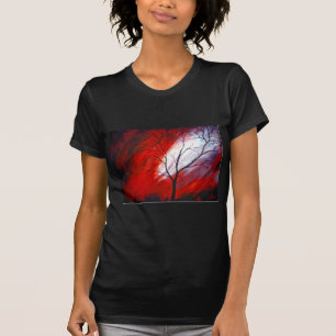 Abstract Tree and Red Sky T-Shirt