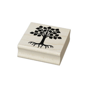 abstract tree art stamp