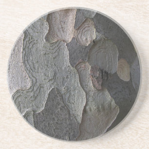Abstract tree bark macro coaster