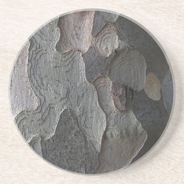 Abstract tree bark macro coaster (Front)