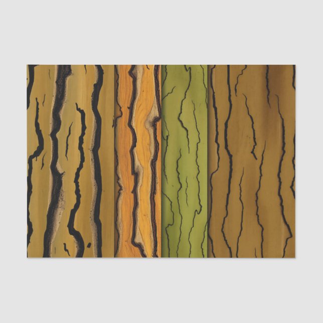 Abstract Tree Bark Patterns with Earthy Browns  Tissue Paper (Front)