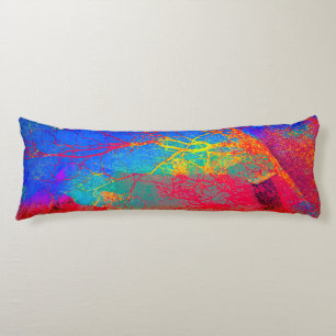 Abstract Tree Design in Red And Blue Body Pillow