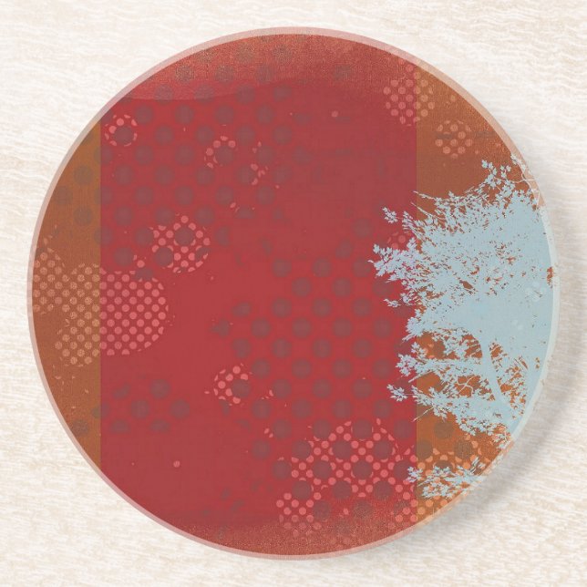 Abstract Tree Grunge Sandstone Coaster (Front)