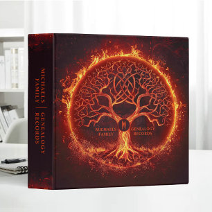 Abstract Tree In Flames Art Family Record Monogram Binder