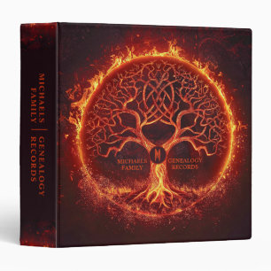 Abstract Tree In Flames Art Family Record Monogram Binder