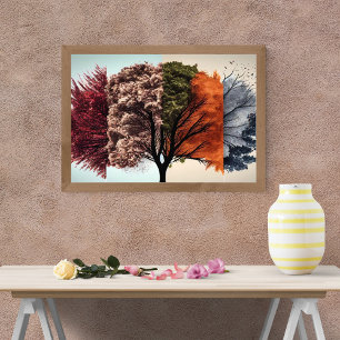 Abstract Tree Landscape Painting  Photo Print