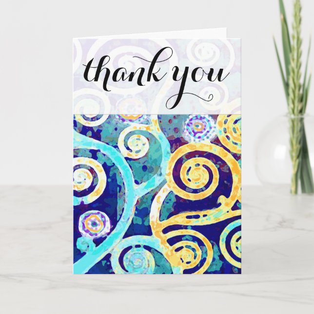Abstract Tree Modern Fine Nature Art Thank You Card (Front)
