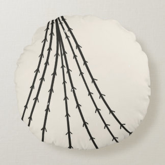 Abstract tree moon round pillow
