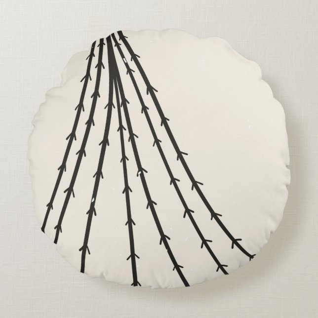 Abstract tree moon round pillow (Front)