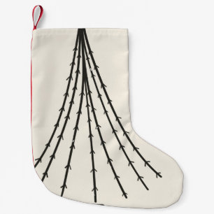 Abstract tree moon small christmas stocking