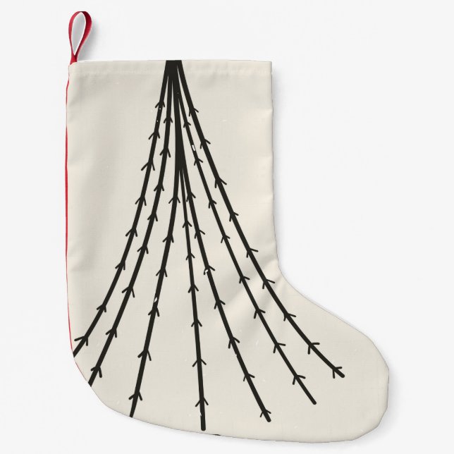 Abstract tree moon small christmas stocking (Front)