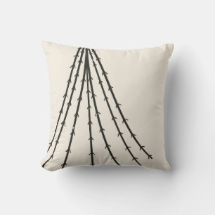 Abstract tree moon throw pillow