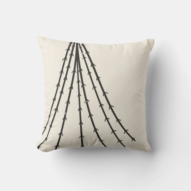 Abstract tree moon throw pillow (Front)