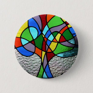Abstract Tree of Life Badge 2 Inch Round Button