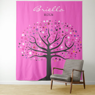 Abstract Tree of Life Photo Op Backdrop Invitation Tapestry