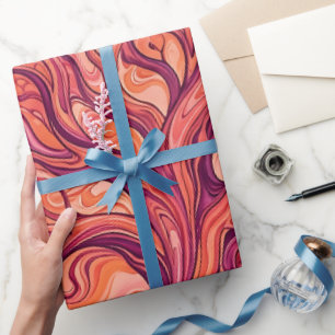 Abstract Tree Of Life Sunset Wrapping Paper