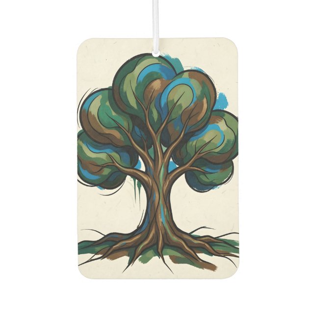 Abstract tree playful art air freshener (Front)