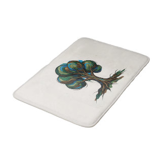 Abstract tree playful art bath mat