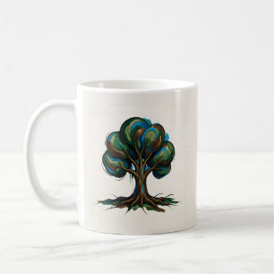 Abstract tree playful art coffee mug