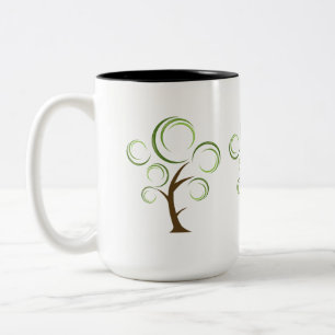 Abstract Tree Two-Tone Coffee Mug