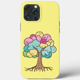 Abstract tree with roots and colourful leaves. iPhone 13 pro max case