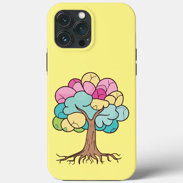 Abstract tree with roots and colourful leaves. Case-Mate iPhone case (Back)