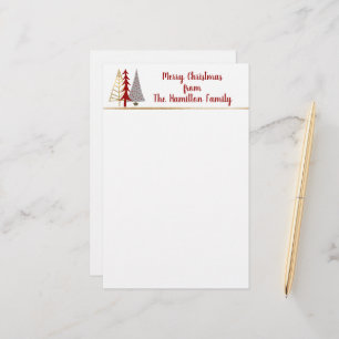 Abstract Trees Christmas Stationery