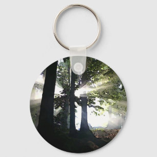 Abstract Trees Keychain