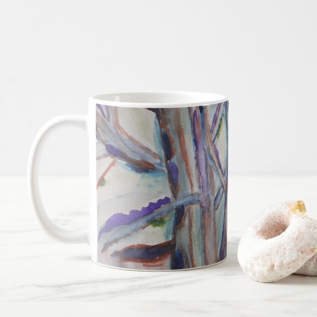 Abstract Trees Mug (With Donut)