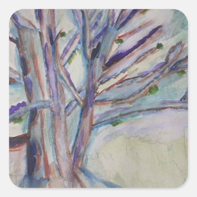 Abstract Trees Square Sticker (Front)