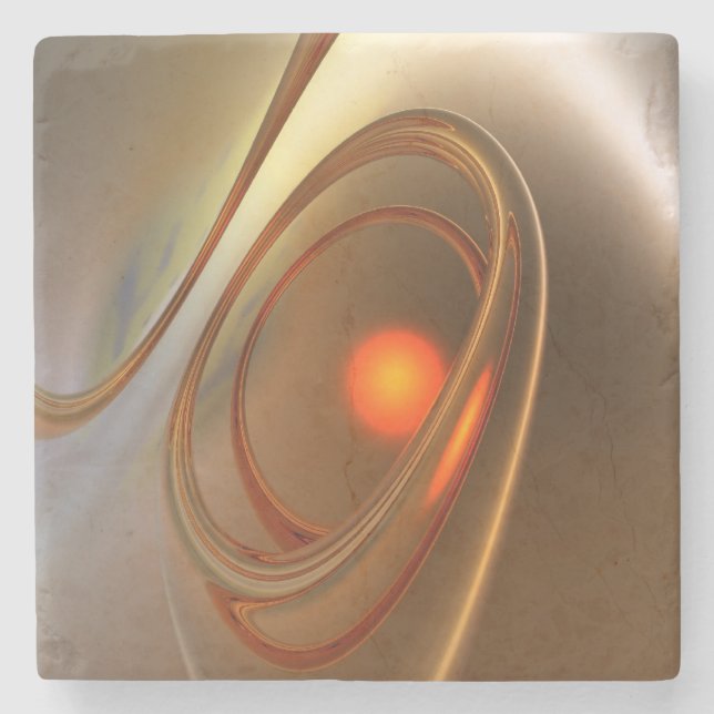 Abstract trendy and elegant 3d Design Stone Coaster (Front)