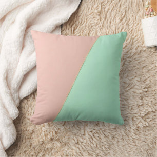 Abstract Trendy Blush Pink Mint Collection Throw Pillow