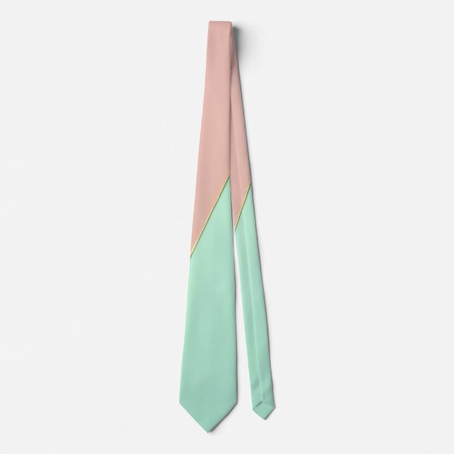 Abstract Trendy Blush Pink Mint Collection Tie (Front)