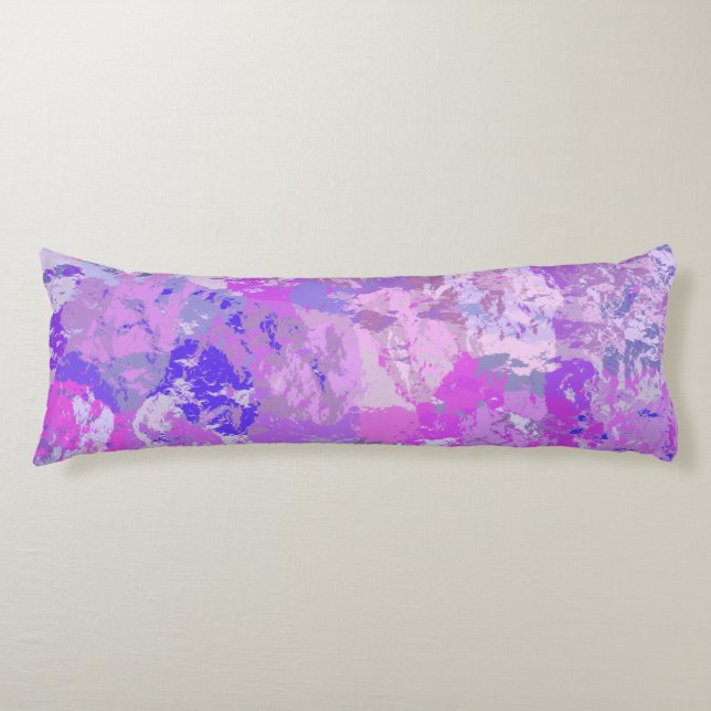 Abstract Trendy Camo Pink Purple Blue Body Pillow (Front)