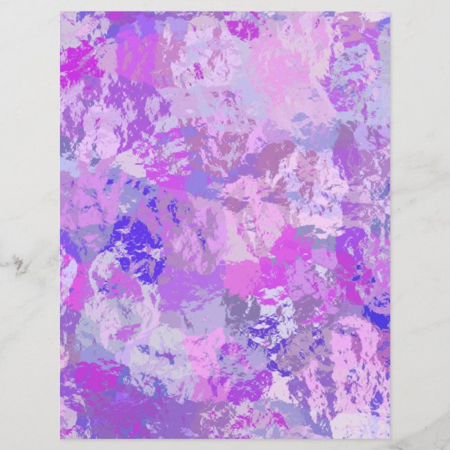 Abstract Trendy Camo Pink Purple Scrapbook Paper (Front)