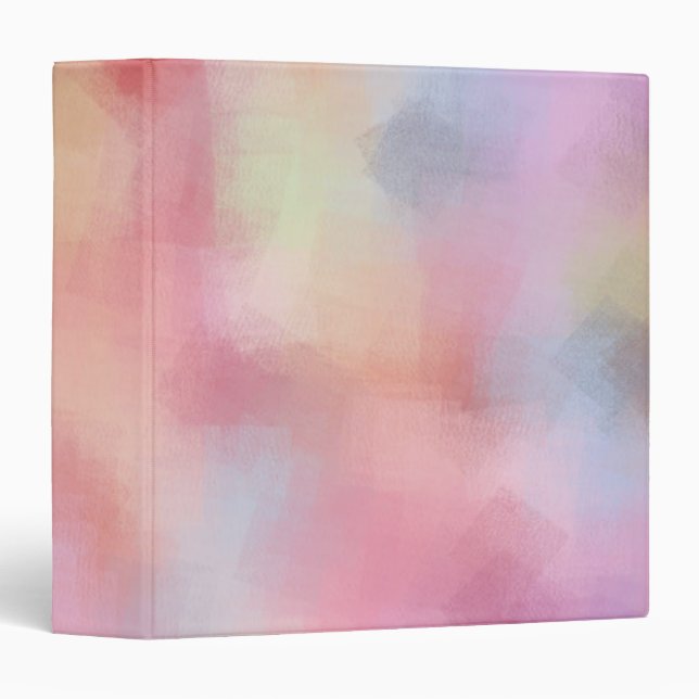 Abstract Trendy Elegant Pastel Colours Yellow Blue Binder (Front/Spine)